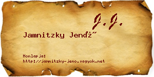 Jamnitzky Jenő névjegykártya